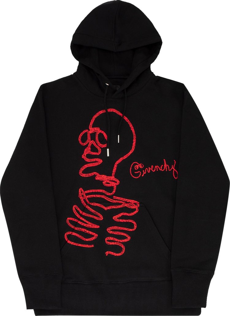 Givenchy Classic Fit Embroidered Hoodie Black