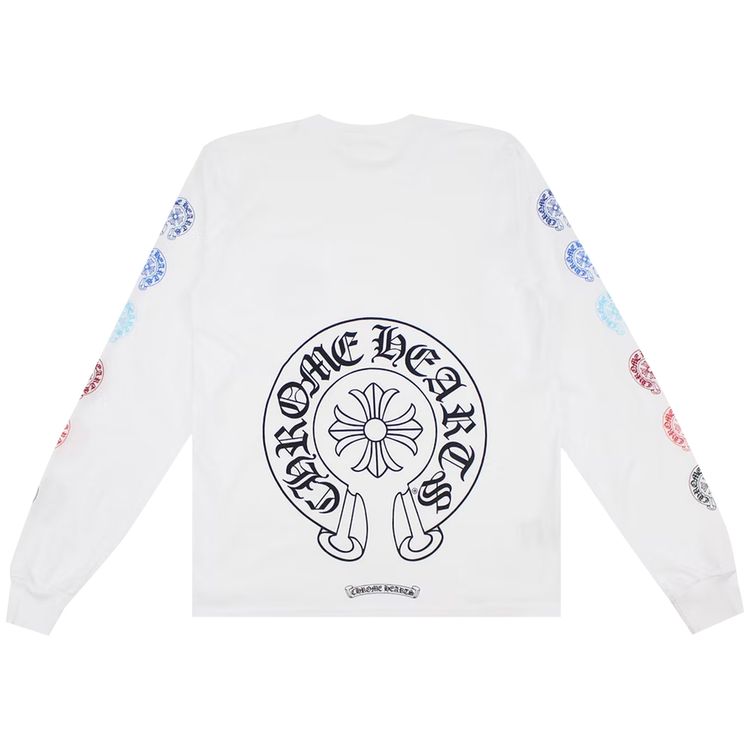 Chrome Hearts Multicolor Horseshoe Long Sleeve T Shirt White