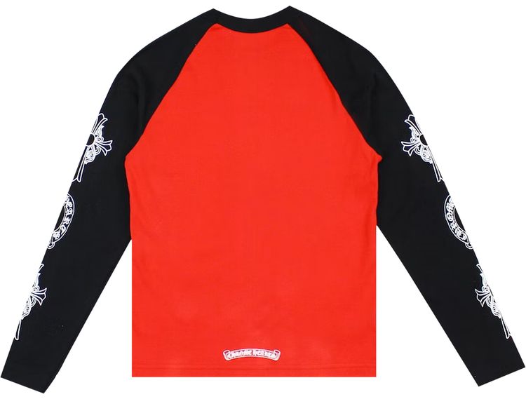 Chrome Hearts Neck Logo Baseball Shirt RedBlack