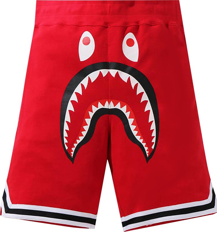 BAPE Shark Basketball Sweat Shorts 'Red'