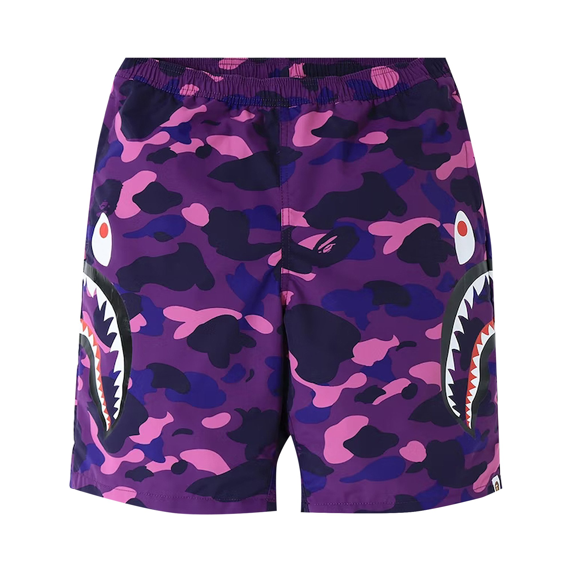 BAPE Color Camo Side Shark Beach Shorts 'Purple'