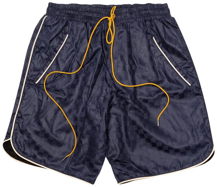 Rhude Checkered Pj Shorts Navy