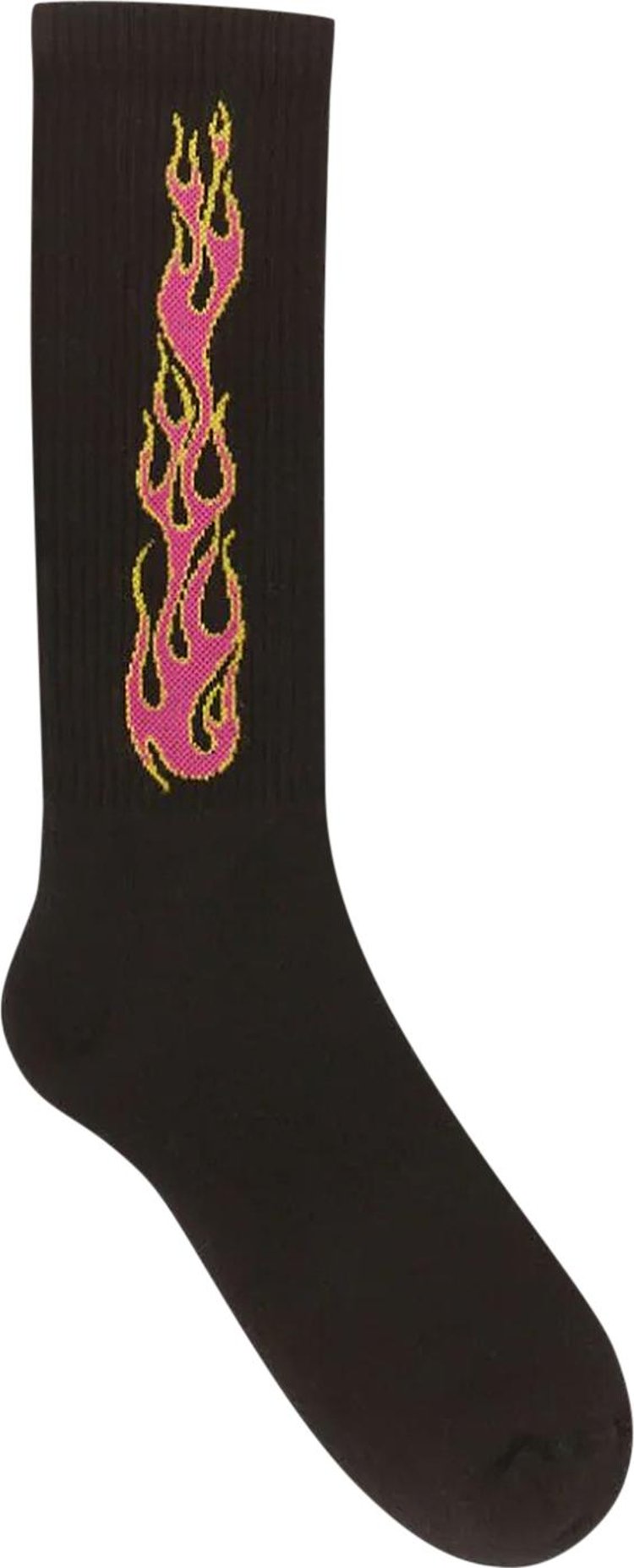 Palm Angels Flames Socks 'Black/Fuchsia'