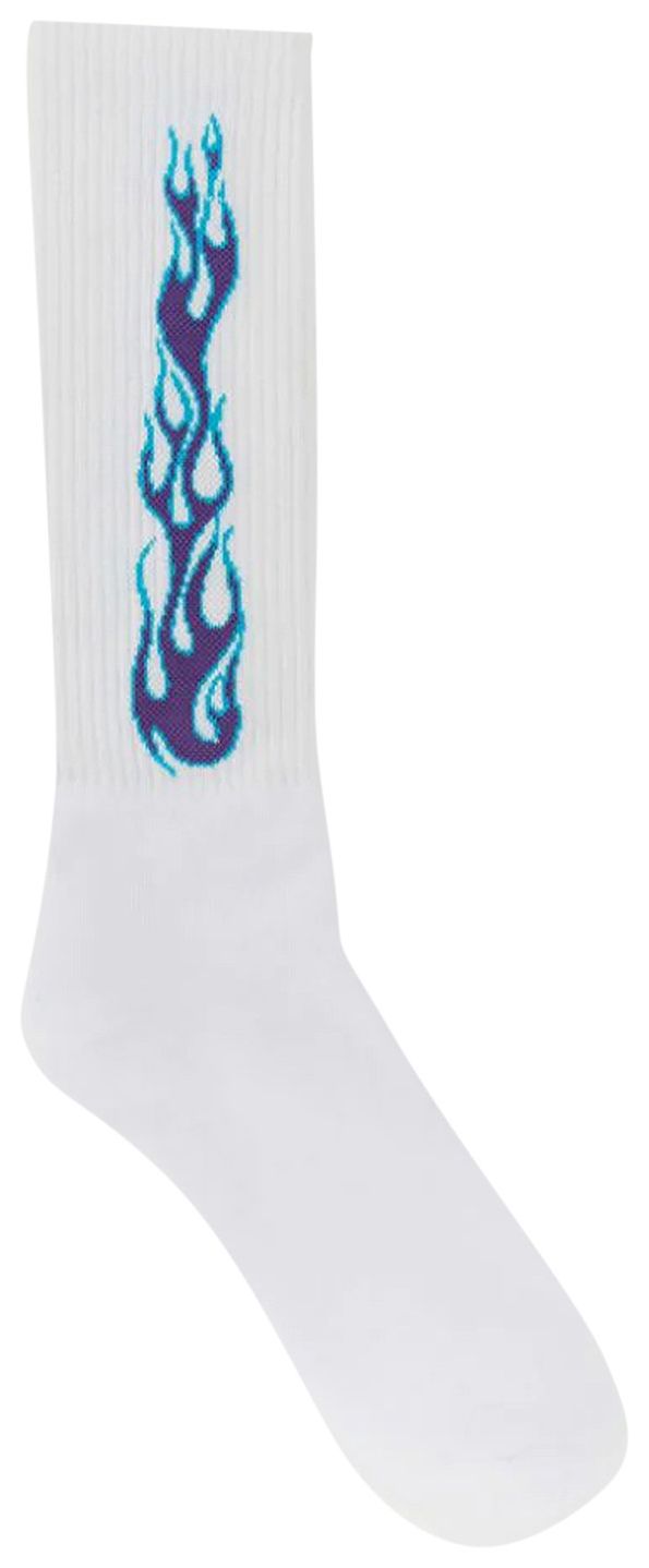 Palm Angels Flames Socks WhiteViolet