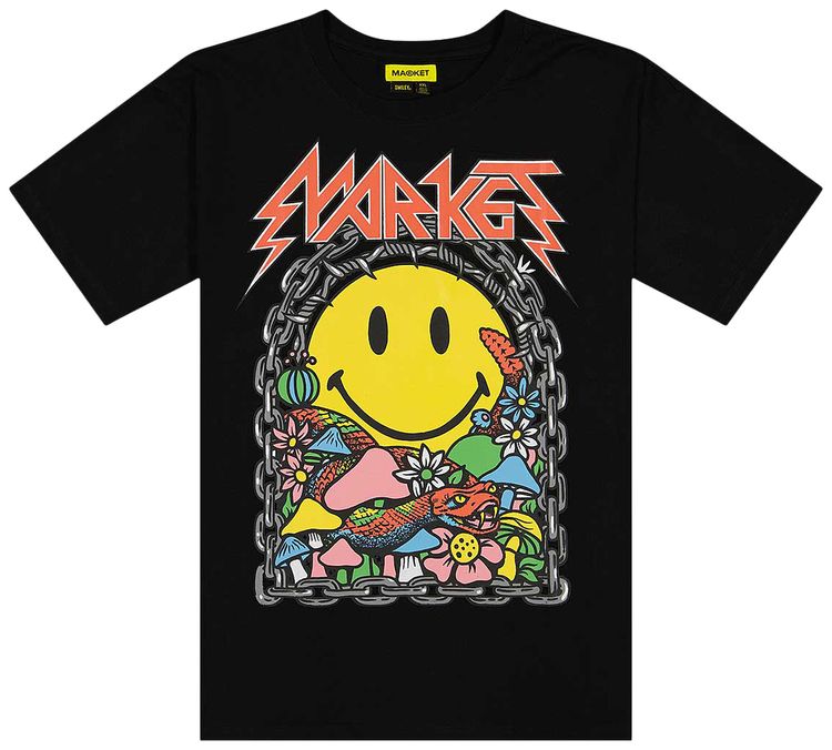 Market Smiley Iron Market Tee Black