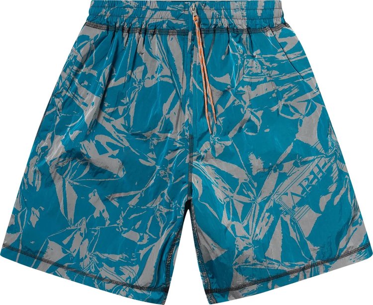 Aries Crinkle Windcheater Shorts Blue