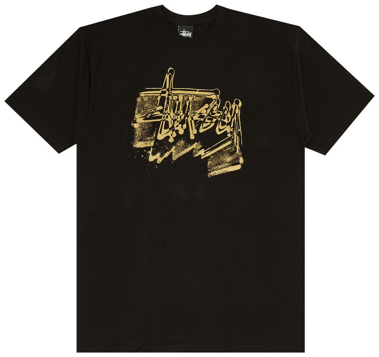 Stussy Brushed Gold Tee Black