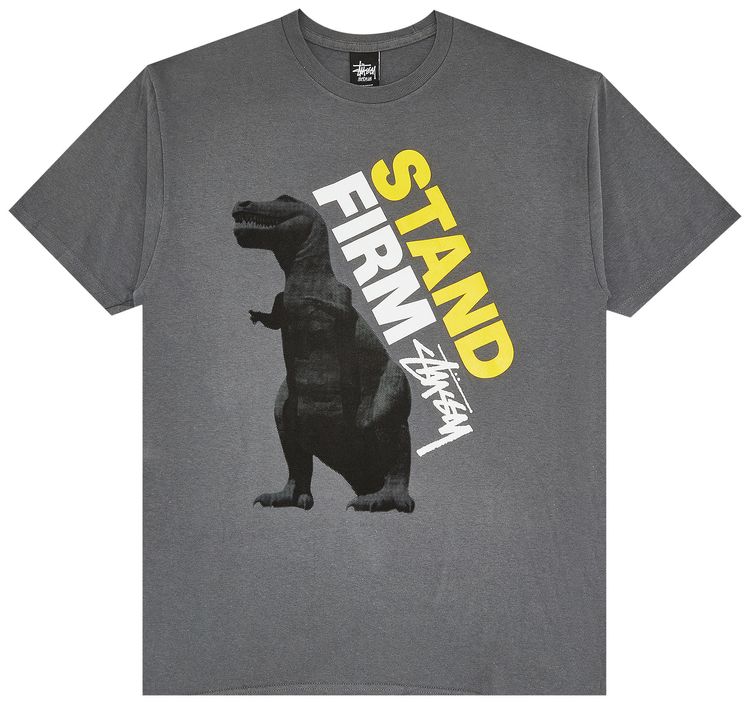 Stussy Stand Firm Dino Tee Charcoal