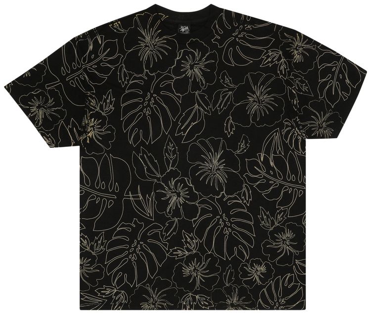 Stussy Gear Hawaiian Flower Tee BlackGold