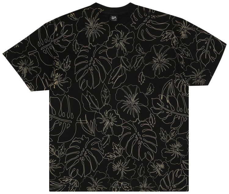 Stussy Gear Hawaiian Flower Tee 'Black/Gold'