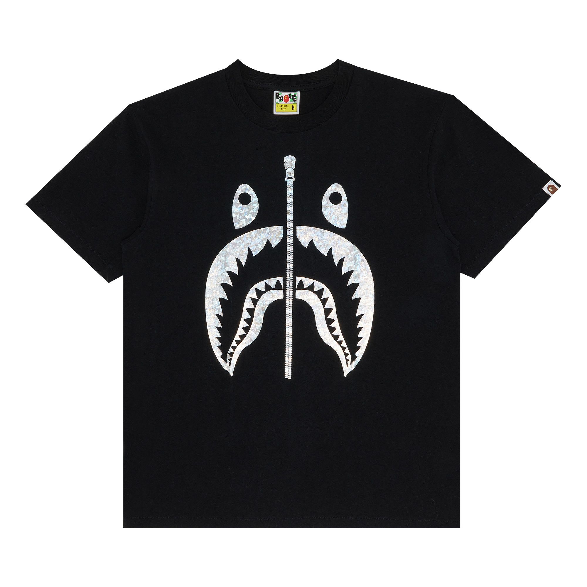 Buy BAPE Foil Shark Tee Black Silver 0039 100000103FST BLAC GOAT CA