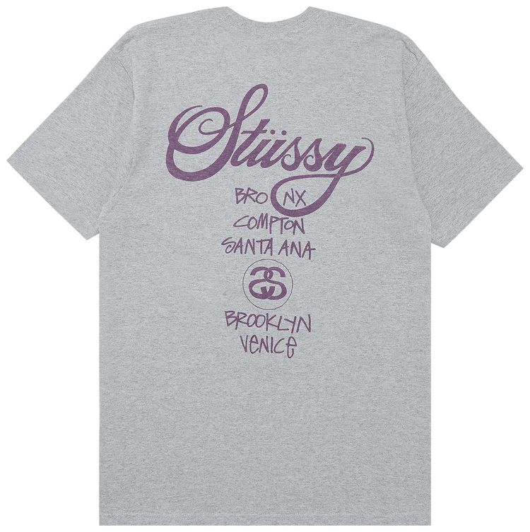 Stussy World Tour Tee GreyPurple