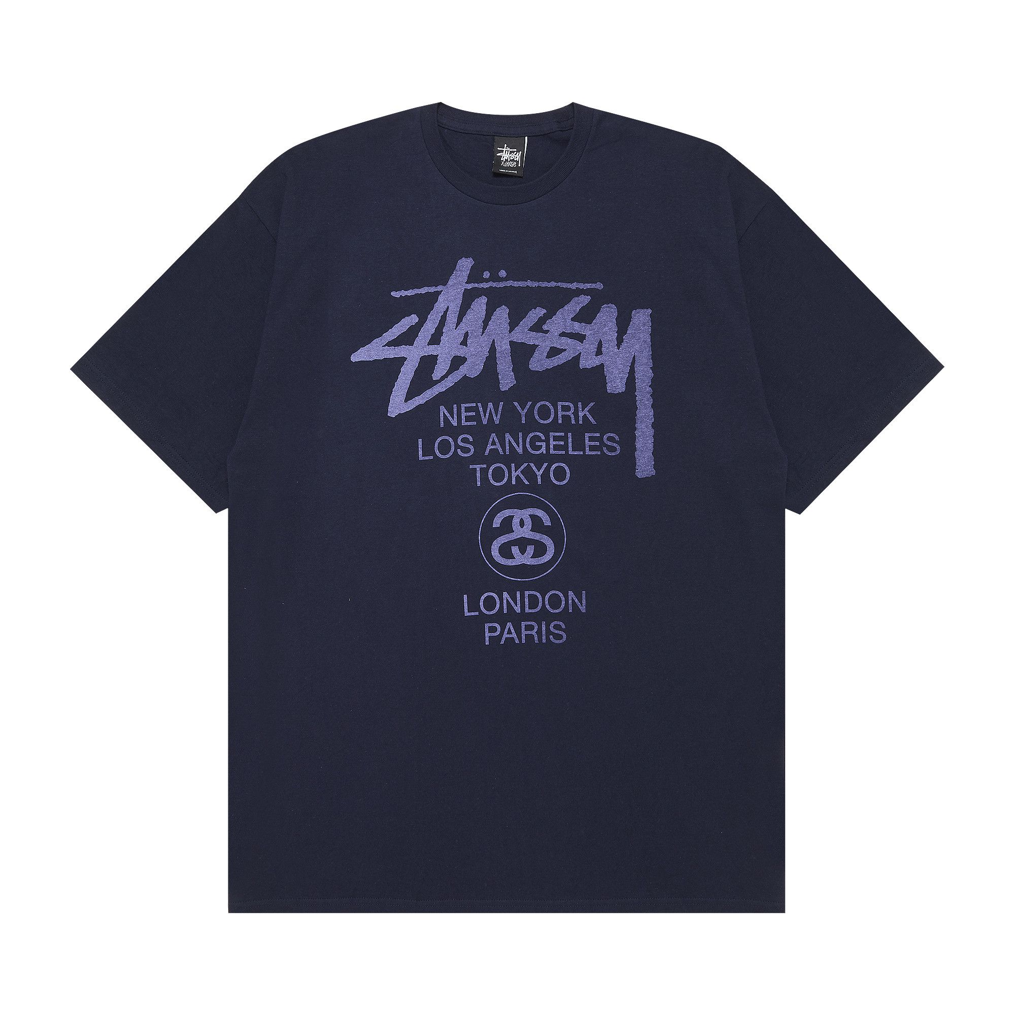 Buy Stussy World Tour Tee 'Navy/Purple' - 1902659 NAVY | GOAT