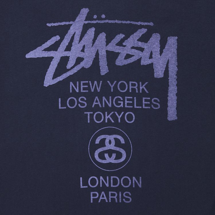 Stussy World Tour Tee NavyPurple