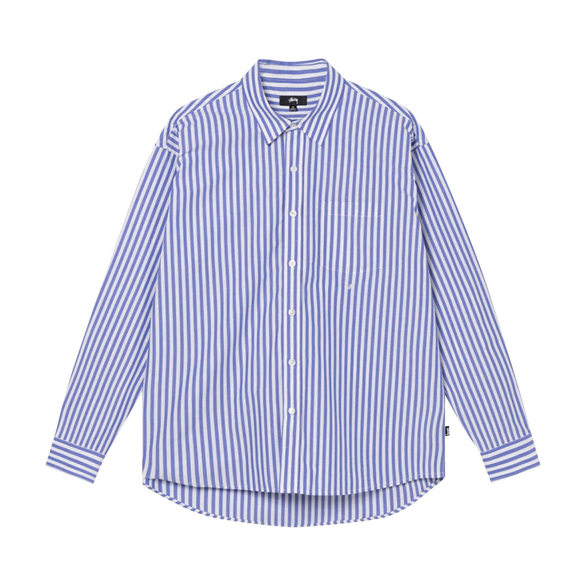 Stussy｜Classic Poplin Stripe Shirt [M] Buy Stussy Classic Poplin Shirt 'Blue Stripe' - 1110248 BLUE | GOAT CA