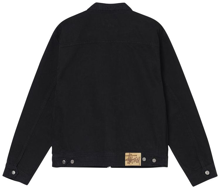 Stussy Overdyed Zip Work Jacket Black