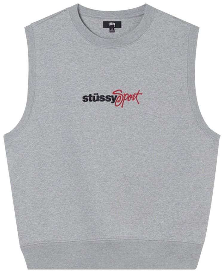 Stussy Sport Fleece Vest Grey Heather