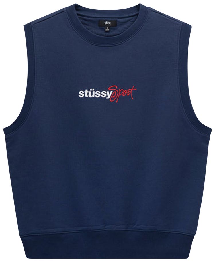 Stussy Sport Fleece Vest Navy