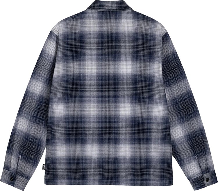 Stussy Jack Shadow Plaid Zip Shirt Navy