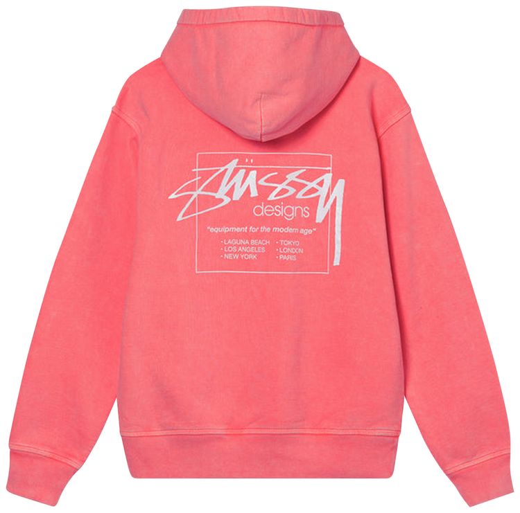 Stussy Dyed Stussy Designs Hoodie Coral