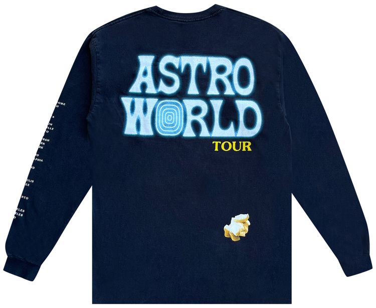 Cactus Jack by Travis Scott I Wish You Were Here Astroworld Long Sleeve Tee Black