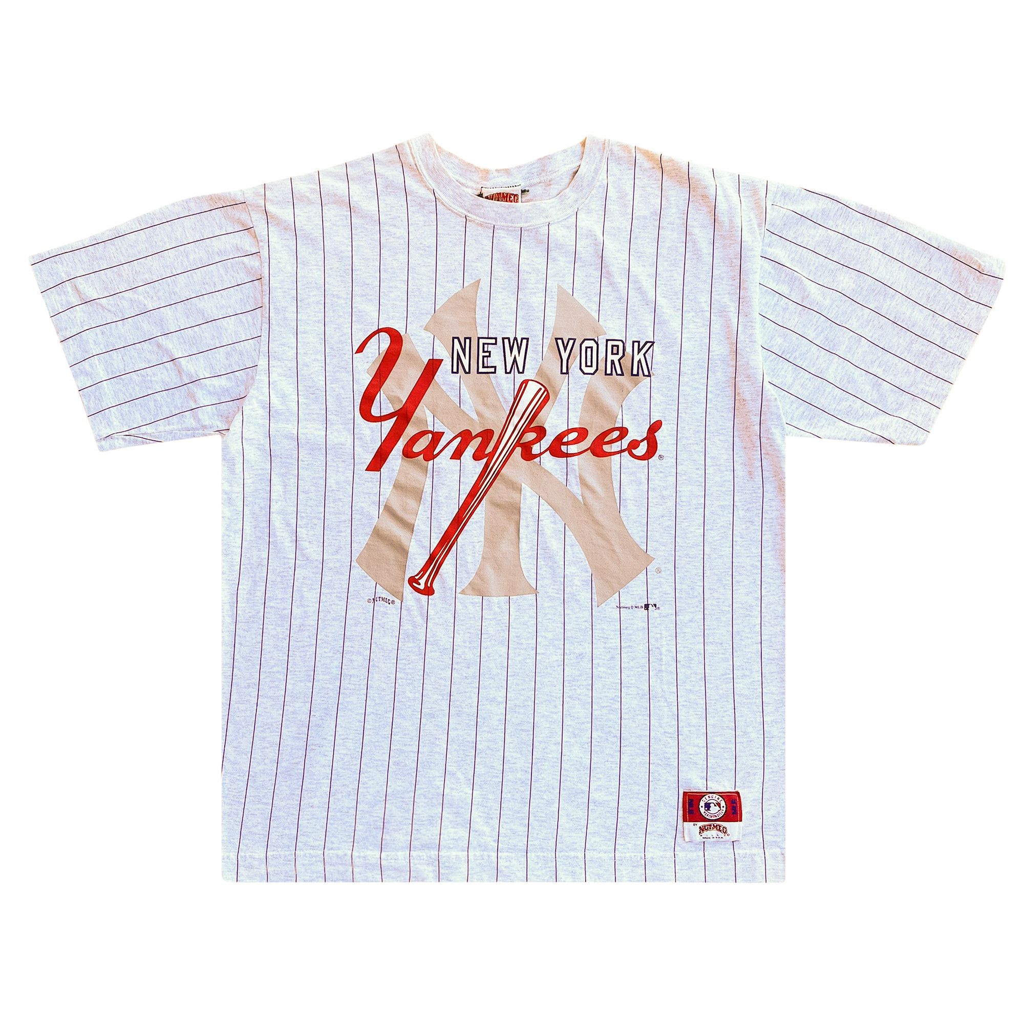 Buy Vintage 1990's New York Yankees Pinstripe Tee 'Grey' - 2934