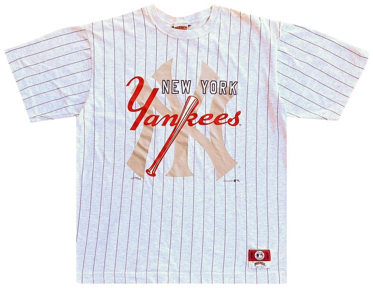 Vintage 1990s New York Yankees Pinstripe Tee Grey