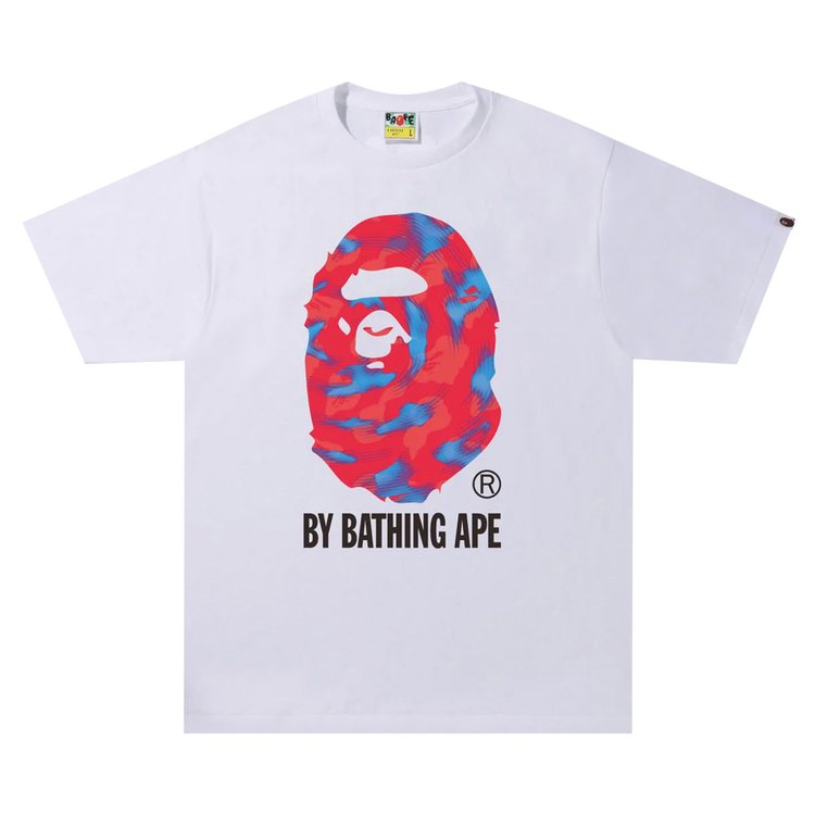 BAPE Stroke Camo By Bathing Ape T-Shirt 'White/Red'