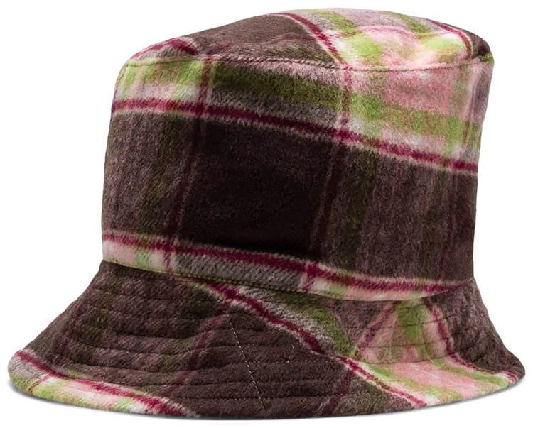 Engineered Garments Poly Wool Plaid Bucket Hat BrownPink