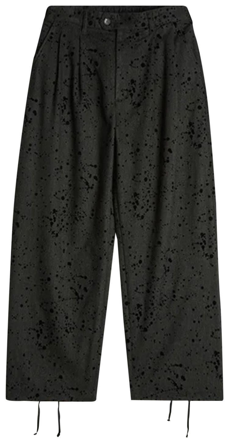 Engineered Garments Rayon Wool Flocking Splatter Print Emerson Pant Charcoal