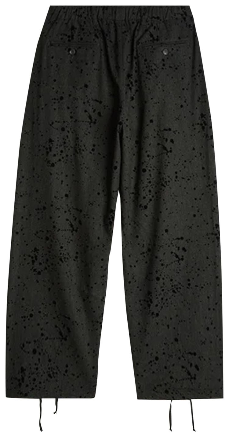 Engineered Garments Rayon Wool Flocking Splatter Print Emerson Pant Charcoal