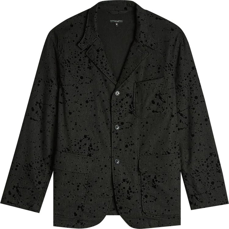Engineered Garments Rayon Wool Flocking Splatter Print Loiter Jacket 'Charcoal'