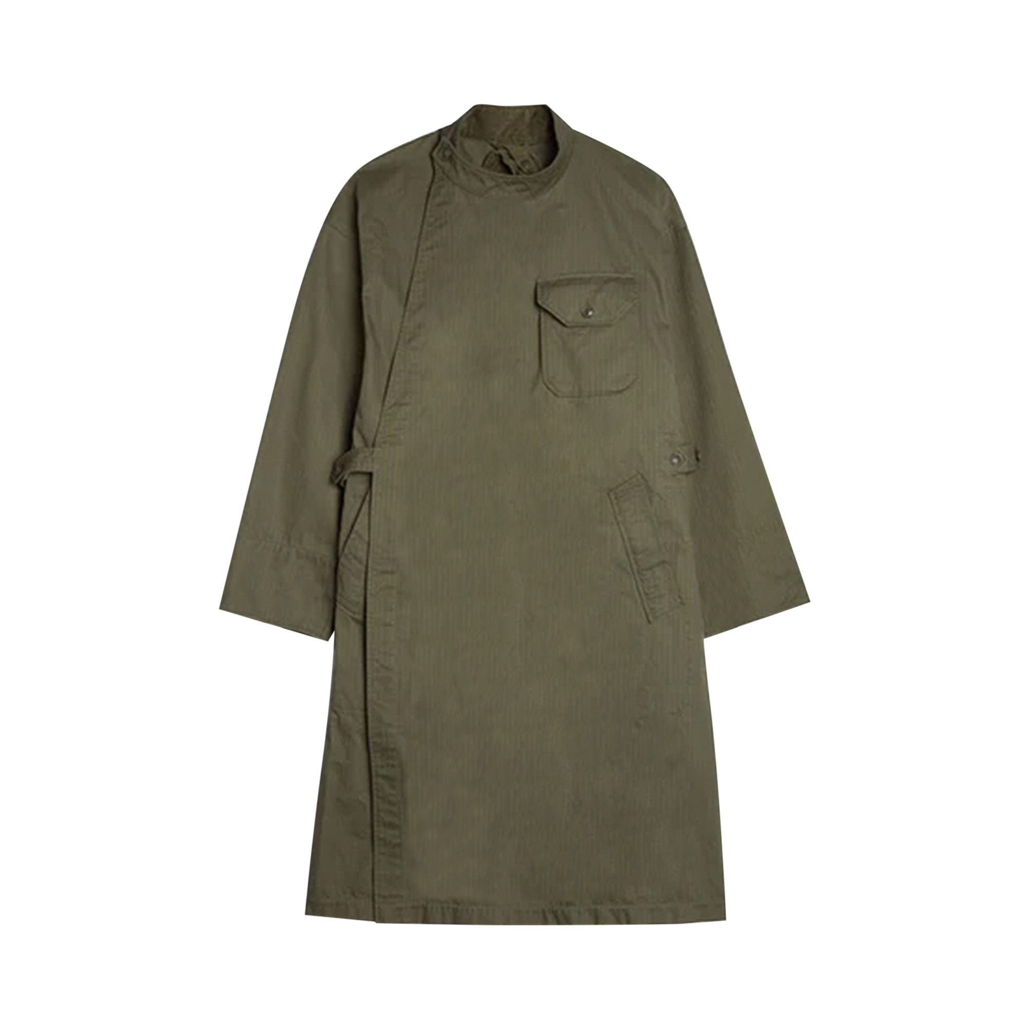 Buy Engineered Garments Cotton Herringbone Twill MG Coat 'Olive