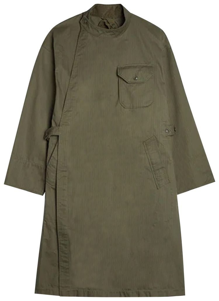 Engineered Garments Cotton Herringbone Twill MG Coat Olive
