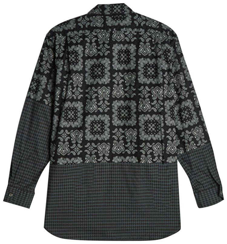 Engineered Garments Sheeting Bandana Print Spread Collar Shirt Black