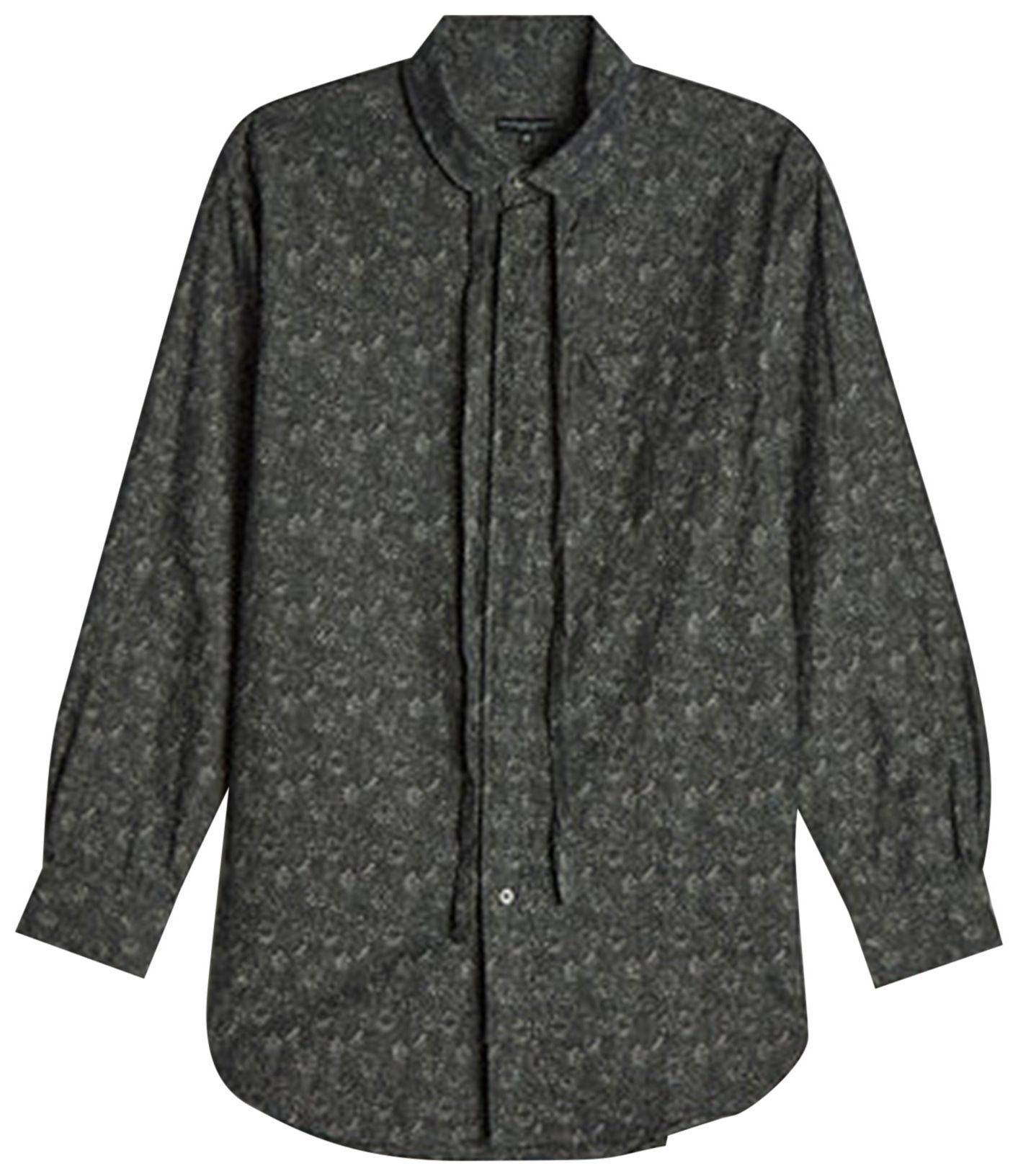 Buy Engineered Garments Rounded Collar Shirt 'Grey Floral' 20F1A012