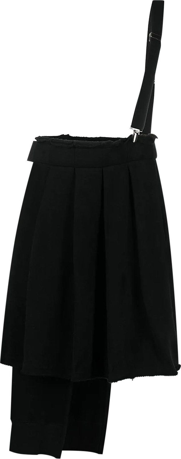 Yohji Yamamoto Regulation One Sholder Pleats Skirt 'Black'