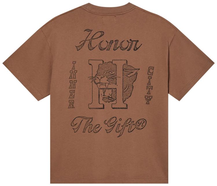 Honor The Gift Mascot Pocket Short Sleeve Tee Brown