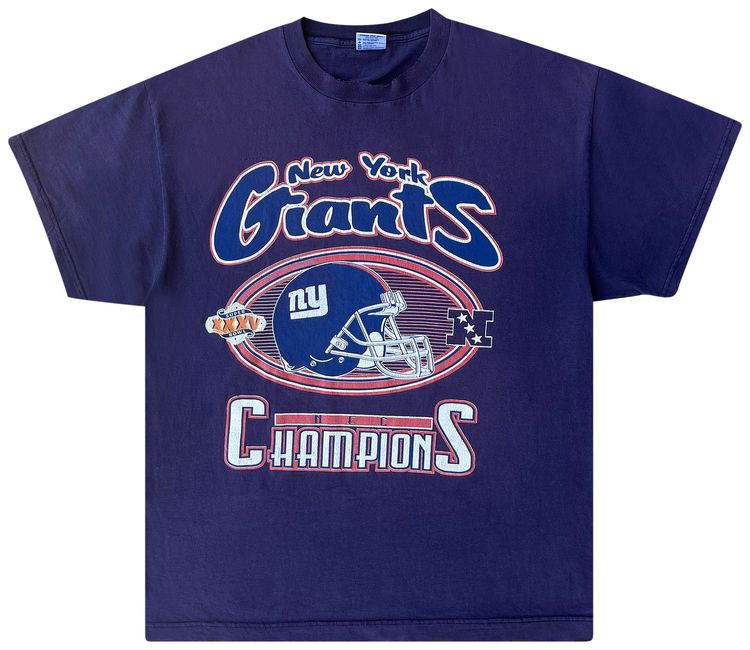 Vintage 2001 New York Giants Super Bowl XXXV Tee Navy