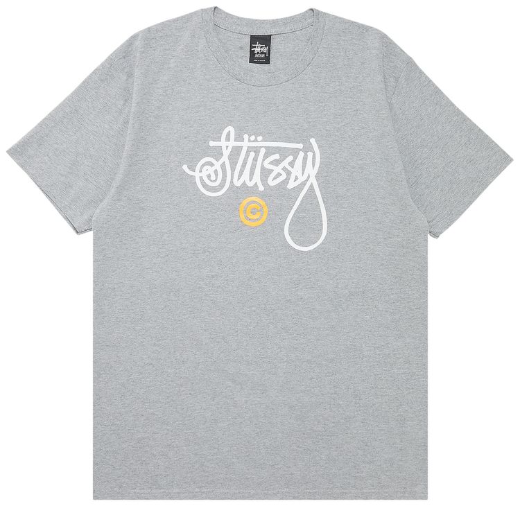 Stussy Cursive Basic Logo Tee Grey Heather