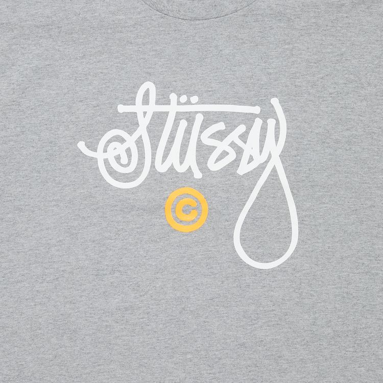 Stussy Cursive Basic Logo Tee Grey Heather