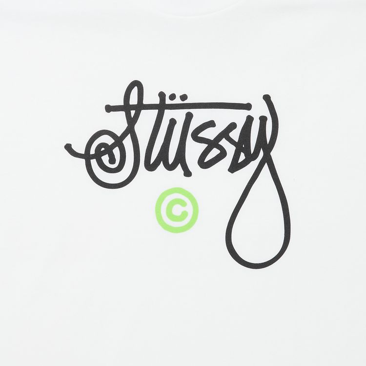 Stussy Cursive Basic Logo Tee White