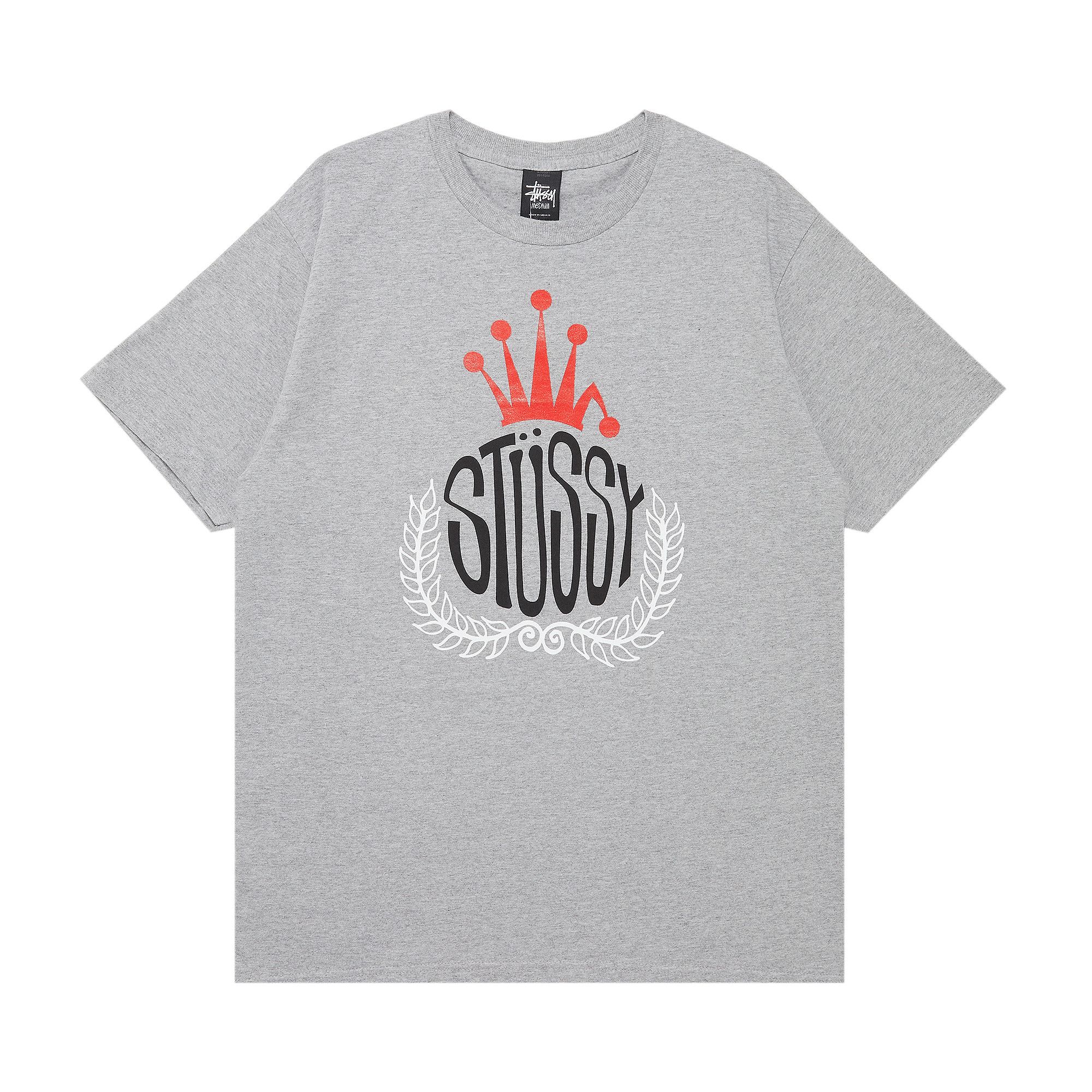 Buy Stussy Crown Wreath Tee 'Grey Heather' - 1903020 GREY | GOAT