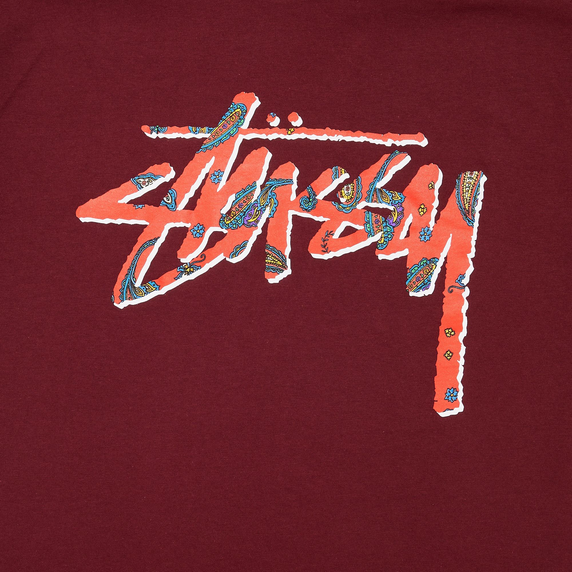Buy Stussy Paisley Stock Tee 'Wine' - 1903589 WINE | GOAT
