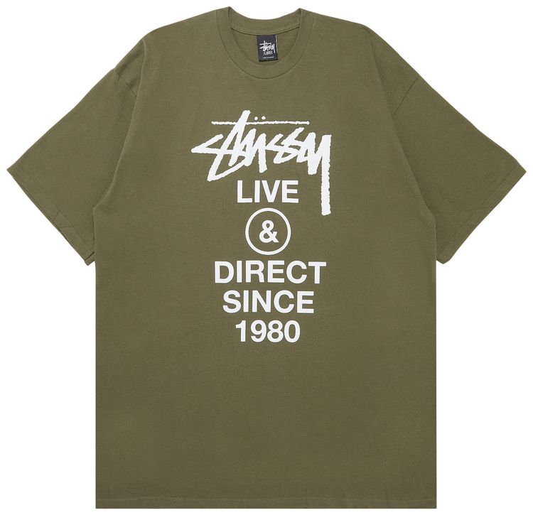Stussy Live  Direct Since 1980 Tee Olive