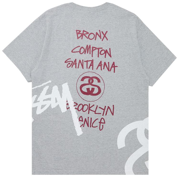 Stussy Big World Tour Tee Grey Heather