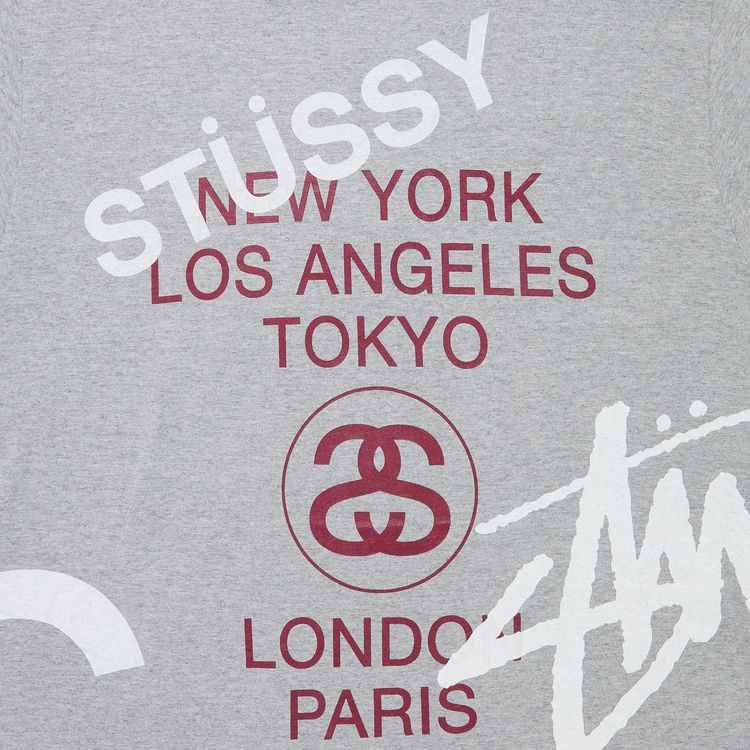 Stussy Big World Tour Tee Grey Heather