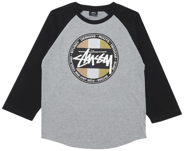 Stussy Metallic Dot Raglan Grey HeatherBlack