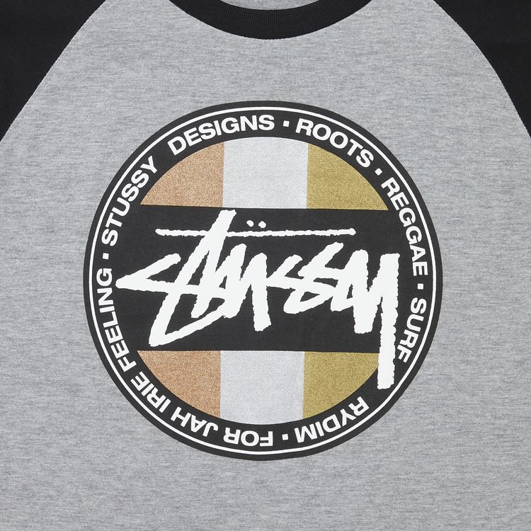Stussy Metallic Dot Raglan Grey HeatherBlack