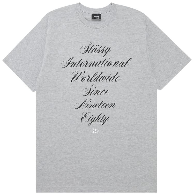 Stussy International Script Tee Grey Heather